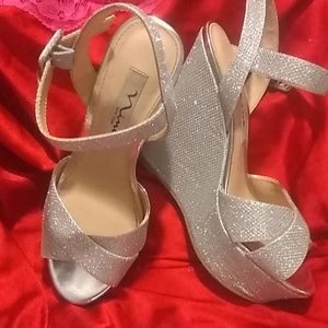 Sparkly wedge sandals